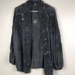 Free People Super Babe Beaded Sequin Kimono